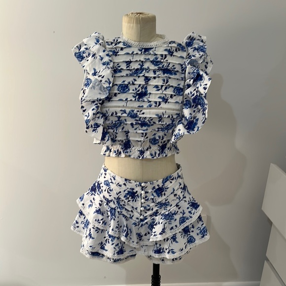 NWOT Cute Ruffle‎ Floral LoveShackFancy esq set size medium - Picture 3 of 13